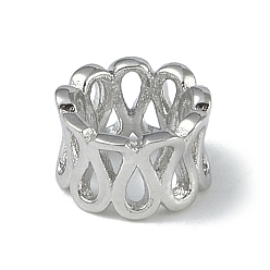 Платина Стойка металлизированный латунь европейский бисер, долговечный, бусины с большим отверстием, без свинца и без кадмия, столбец с номером 8, платина, 8.5x5.5 мм, отверстие : 5.5 мм