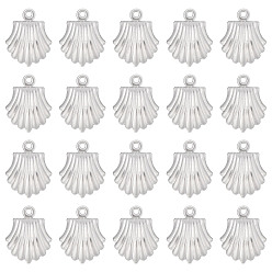 Нержавеющая Сталь Цвет 100шт 316 подвески из хирургической нержавеющей стали, формы раковины, цвет нержавеющей стали, 14x11x4 мм, отверстие : 1.2 мм