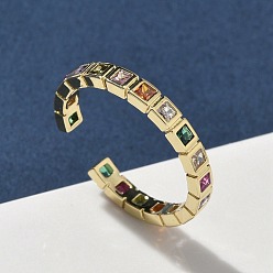 Настоящее золото 18K Манжеты из латуни с микро паве кубический цирконий для женщин, долговечный, стойки покрытие, без свинца и без кадмия, реальный 18 k позолоченный, 3 мм