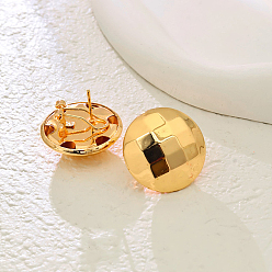 Настоящее золото 18K Серьги-гвоздики из сплава полукруглые с квадратом, реальный 18 k позолоченный, 24 мм