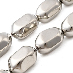 с Платиновым Покрытием Стеклянные бусины с гальваническим покрытием , овальные, граненые, с покрытием платиным, 20x11~11.5 мм, отверстие : 1.2 мм, около 21 шт / нитка, 15.75'' (40 см)