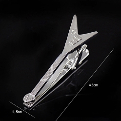 Guitar Латунные мужские зажимы для галстука, платина, гитар, 46x15 мм