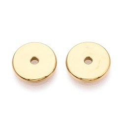 Настоящее золото 14K 304 из нержавеющей стали разделительные бусины, диск, реальный 14 k позолоченный, 12x1.8 мм, отверстие : 2 мм
