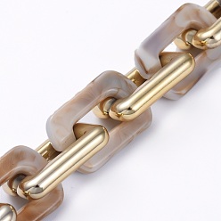 (404) Непрозрачное AB Кислое яблоко Пластиковые бостонские звенья ручной работы ccb, с акриловыми звеньями, имитирующими драгоценный камень, для изготовления ювелирных изделий, с золотым покрытием, цветочный белый, ссылка: 29.8~30.2x20x5.2~5.5 mm, 39.37 дюйм (1 м) / прядь