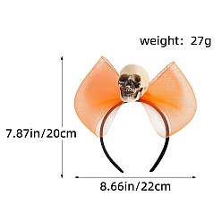 Оранжевый Хэллоуин череп железные ленты для волос, аксессуары для волос с бантом для украшения вечеринок, оранжевые, 200x220 мм