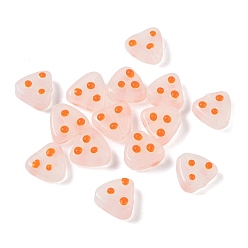 Розовый Бусины лэмпворк , неровный треугольник, туманная роза, 12.5~14.5x14~14.5x7~8.5 мм, отверстие : 1.6~1.8 мм