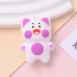 Средняя Орхидея Пластиковые подвески из пвх, форма кошки, средне орхидеи, 45x33 мм