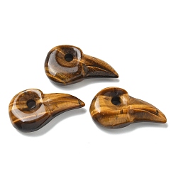 Тигровый глаз Резные подвески из натурального тигрового глаза, подвески в виде птичьей головы, 23.5~24.5x39.5~40.5x9~9.5 мм, отверстие : 4.5 мм