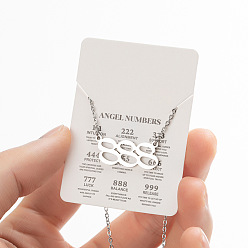 Number 201 Женские подвески в виде ангельских чисел из нержавеющей стали, цвет нержавеющей стали, число 888, 17.72 дюйм (45 см)