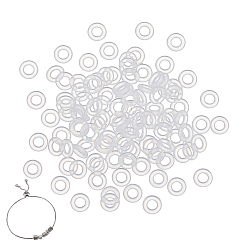 Прозрачный 500шт. силиконовых разделительных бусин, диск, прозрачные, 4x1 мм, отверстие : 2 мм