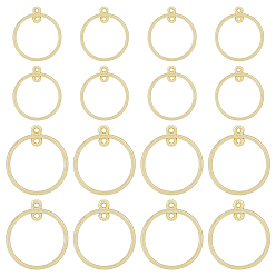 Золотой 40 шт. 2 подвески из сплава в стиле сплава, 2 подвески-петли, круглые кольца, золотые, 23~28x20~25x1.5 мм, отверстие : 1.2~1.5 мм, 20 шт / стиль