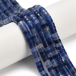Синий Авантюрин Природные голубые авантюрин бисером пряди, диск, Heishi бусы, окрашенная и подогревом, 4x2~2.5 мм, отверстие : 0.7 мм, около 158~160 шт / нитка, 14.96''~15.16'' (38~38.5 см)