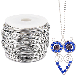 Серебро Алюминиевая проволока, круглые, гибкая гибкая проволока для рукоделия, с катушкой, серебряные, 20 датчик, 0.8 мм, около 164.04 футов (50 м) / мешок