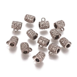 Черный Цвет Металла Поручни из пластиковой трубы ccb, петля под залог, колонке с цветком, металлический черный , 10x8x7 мм, отверстие : 2 мм, внутренний диаметр: 3 мм