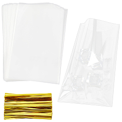 Прозрачный Пластиковые пакеты opp, с железными связями, прямоугольные, прозрачные, 12x8x0.01 см, 200 шт