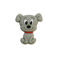 Серый Силиконовые фокальные бусины для корма для собак, серые, 30x25 мм