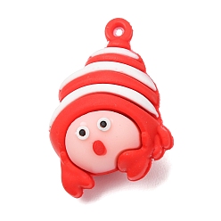 Rouge Pendentifs en plastique PVC, charmes de bernard l'ermite, rouge, 42.5x29.5x23mm, Trou: 3mm