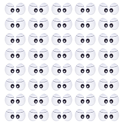 Черный 100шт. стеклянные кукольные глаза, мягкая игрушка глаз, для поделок куклы игрушки кукольные плюшевые животные изготовление, овальные, чёрные, 10x8x3 мм