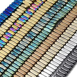 (52) Непрозрачная лаванда Гальванические нити из синтетических немагнитных гематитовых бусин, прямоугольные, разноцветные, 6x2x2 мм, отверстие : 0.7 мм, около 201 шт / нитка, 15.83'' (40.2 см)