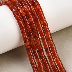 Красный Агат Нити натуральных бусин из сердолика (крашенные и нагретые), диск, Heishi бусы, 4x2~2.5 мм, отверстие : 0.9 мм, около 159 шт / нитка, 15'' (38.1 см)