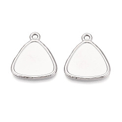 Нержавеющая Сталь Цвет 304 Настройки кабошон из нержавеющей стали кулон, треугольные, цвет нержавеющей стали, 29x25x2 мм, отверстие : 2.5 мм, лоток : 20.5x21.5 мм