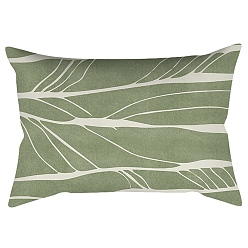 Stripe Fundas de almohada de poliéster abstractas de geometría de estilo nórdico serie verde, fundas de colchón, para sofá cama, Rectángulo, raya, 300x500 mm