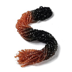 Черный Прозрачные стеклянные бусины, сегментированные разноцветные бусины, треугольные, чёрные, 4.5x4.5x3 мм, отверстие : 0.9 мм, около 142 шт / нитка, 13.58~13.78'' (34.5~35 см)