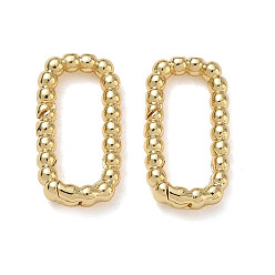 Real 18K Gold Plated Brass Spring Gate Clasps
, Rectangle, Real 18K Gold Plated, 19x10x2.5mm