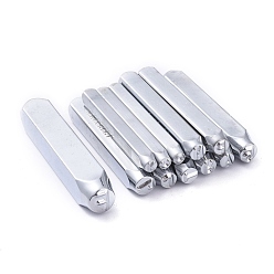 Платина Железные штампы, инструменты для штамповки, для кожгалантереи, кубоид с узором смешанных форм, платина, 60~74x6~12x6~12 мм