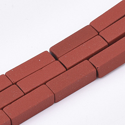 Красный Окрашенного распылением немагнитных синтетических нитей гематита бусы, кубоид, красные, 13x4x4 мм, отверстие : 0.5 мм, около 30 шт / нитка, 15.7 дюйм