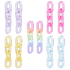 (52) Непрозрачная лаванда 5 пары 5 цвета акриловые кабельные цепочки висячие серьги-гвоздики, длинные серьги-капли, разноцветные, 87x20 мм, 1 пара / цвет