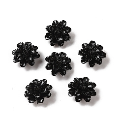 Черный Синтетических коралловых бусин, окрашенные, цветок, чёрные, 17.5x9 мм, отверстие : 1.4 мм