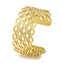 Золотой Ионное покрытие (IP) 304 браслеты-манжеты из нержавеющей стали для женщин, золотые, внутренний диаметр: 2x2-3/8 дюйм (5x5.9 см)