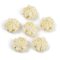 (404) Непрозрачное AB Кислое яблоко Резные бусины из окрашенного синтетического коралла, цветок, цветочный белый, 22x20x12.5 мм, отверстие : 1.6 мм