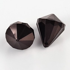 Черный Прозрачные акриловые подвески для штор, граненые, капля, чёрные, 44x36 мм, Отверстие : 3 мм , около 20~21 шт / 485~500 г