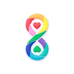 Infinity Силиконовые бусины, изготовление ожерелий diy, красочный, бесконечность, 70 мм