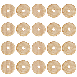 Цвет Древесины 10 шт. принадлежности для рукоделия из дерева, плоско-круглые, деревесиные, 50.5x8.5 мм, отверстие : 10 мм