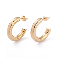 Золотой 201 из нержавеющей стали серьги, с 304 штифта из нержавеющей стали, кольцо, золотые, 25x5 мм, штифты : 0.8 мм