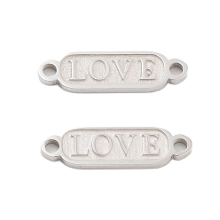 Нержавеющая Сталь Цвет Устойчивые к потускнению 304 подвески-соединители из нержавеющей стали, овал с любовными звеньями, цвет нержавеющей стали, 4x14x1 мм, отверстие : 1.2 мм