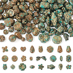 (52) Непрозрачная лаванда 100 g 2 цвета непрозрачные акриловые бусины, золотой металл обвитыми, разнообразные, разноцветные, 10.5~20x7~20x5~9 мм, отверстие : 1.2~2 мм, 50 г / цвет, 46 шт / 50 г