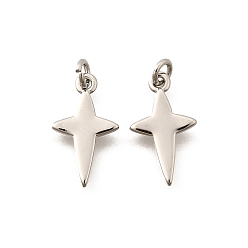 Платина Латунные подвески, крест прелести, стойки покрытие, прочное покрытие, без кадмия и без свинца, с целью перехода в кольце, платина, 14x8.5x1.5 мм, отверстие : 2 мм