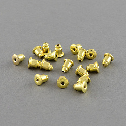 Golden Iron Ear Nuts, Earring Backs, Golden, 6x5mm, Hole: 1mm