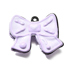 Фиолетовый Акриловые подвески, бантом, с эмалью и петлей, фиолетовые, 36~36.5x43.5~44.5x8.5~9.5 мм, отверстие : 2.5 мм