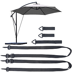 Черный Ветрозащитная пряжка из полиэстера, Ветрозащитные ремни для больших консольных зонтов, чёрные, 120~1060 мм