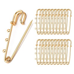 Настоящее золото 18K Железная фурниутра для броши, контакты килт, без никеля , реальный 18 k позолоченный, 50x15x5 мм, отверстие : 2 мм, штифты : 1.5 мм