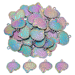 Rainbow Color Подвески из сплава , форма мозга, Радуга цветов, 22.5x21.5x2 мм, отверстие : 2 мм, 40 шт / коробка