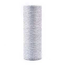 Silver Mesh Ribbon Roll, Spider Web Trim Ribbon Roll, for DIY Craft Gift Packaging, Home Party Wall Decoration, Silver, 6 inch(15cm),  10yards/roll
