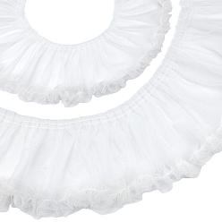 Белый 2ярдов полиэстеровой плиссированной кружевной отделки, аксессуары для одежды, белые, 6-3/4 дюйм (170 мм)