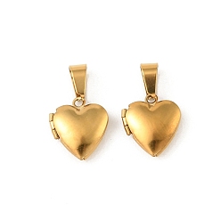 Real 20K Gold Plated 316 подвески из нержавеющей стали Locket, шарма сердца, с 304 защелкой из нержавеющей стали на поручнях, долговечный, ионное покрытие (ip), реальный 20 k позолоченный, 15.5x13.5x4.5 мм, отверстие : 7.5x4.5 мм
