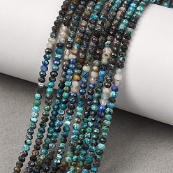 Chrysocolla and Lapis Lazuli Natural Chrysocolla and Lapis Lazuli Beads Strands, Rondelle, Faceted, 3x2mm, Hole: 0.6mm, about 182pcs/strand, 15.55''(39.5cm)